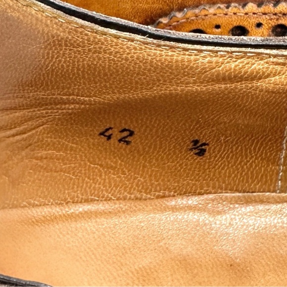 Botticelli Italian Designer Brown Wingtip Oxford Brogue Leather Laceup Shoes - Picture 8 of 10